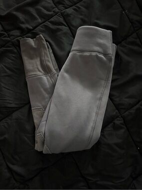 {RIDING SPORT} Knee Patch Gray Fleece-Lined Horseback Riding Breeches Leggings